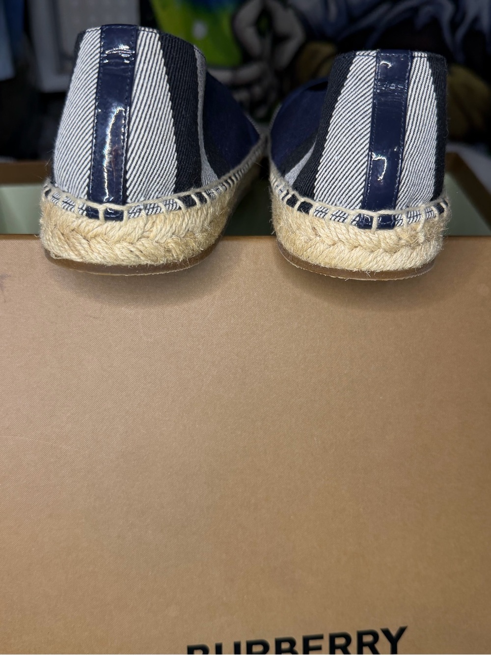 Burberry Navy and Indigo Canvas House Check Espadrilles - Picture 5 of 12